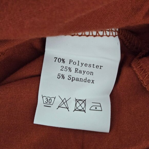 NWT | Kipfall | Burnt Orange Sequin Trim Cold Shoulder Open Arm Dress with Pocke - Picture 5 of 6